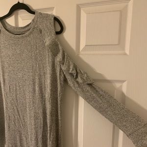Grey cold shoulder sweater dress